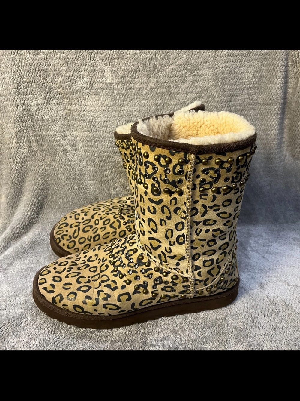 UGG & JIMMY CHOO RARE LEOPARD CHEETA BOOTS AUTHENTIC WOMENS SIZE 10